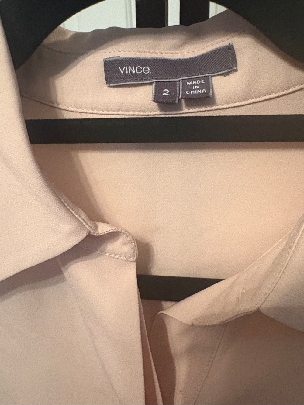 Vince pale pink Silk  Button Front Shirt